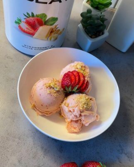 Strawberry cheesecake protein ice cream