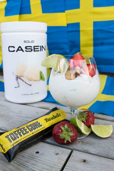 Moussea, jossa on vanilja- ja lime-maku