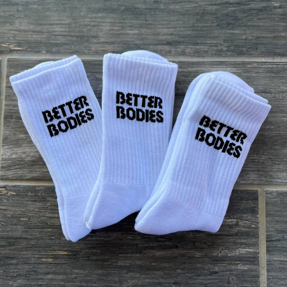 Better Bodies Crew Socks 3-pack, White (Large (43-45))