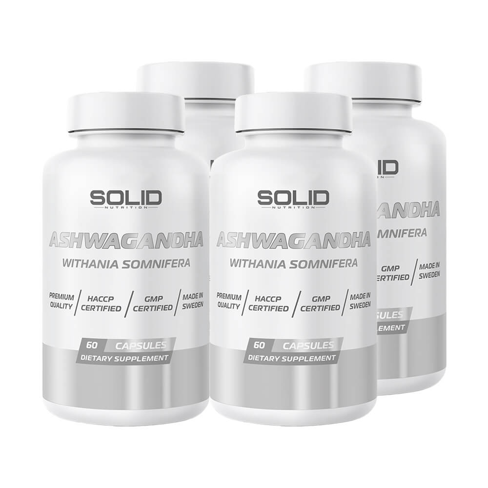 4 x SOLID Nutrition Ashwagandha, 60 caps