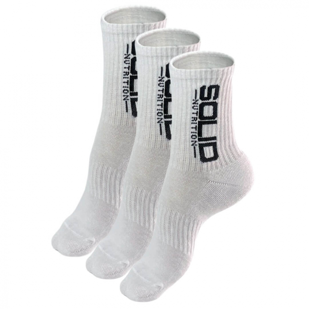 SOLID Nutrition Socks, 3-pack, White (35-38)