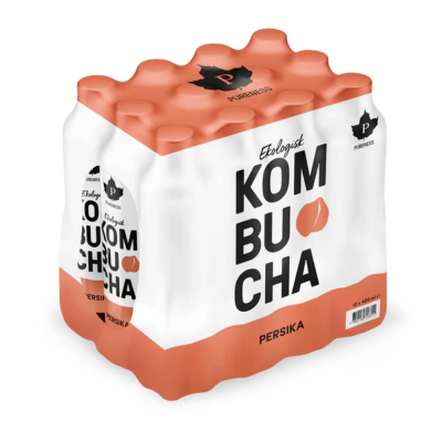 12 x Pureness Kombucha, 370 ml (Persika)