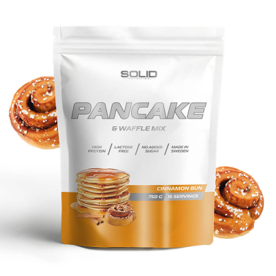SOLID Nutrition Pancake & Waffle Mix, 750 g (Cinnamon Bun)