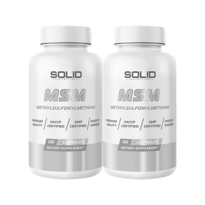 2 x SOLID Nutrition MSM, 150 mega caps