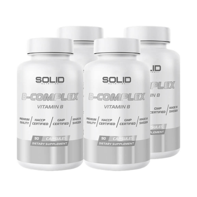 4 x SOLID Nutrition B-Complex, 90 caps