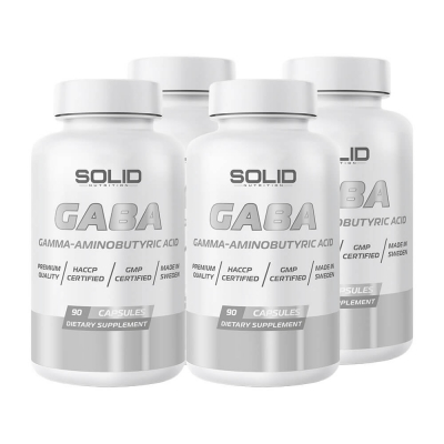 4 x SOLID Nutrition GABA, 90 caps