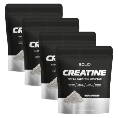 4 x SOLID Nutrition BLACK LINE Creatine, 400 g