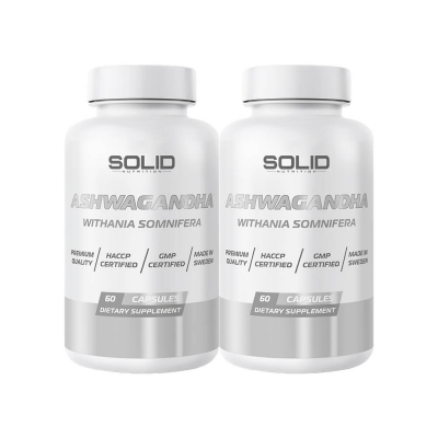 2 x SOLID Nutrition Ashwagandha, 90 caps