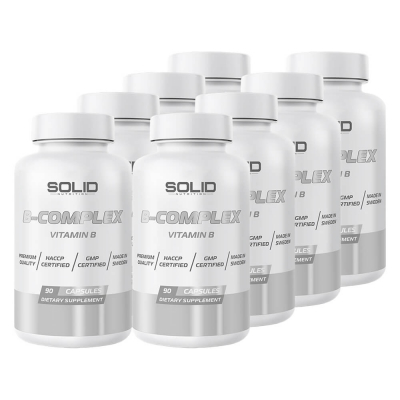 8 x SOLID Nutrition B-Complex, 90 caps