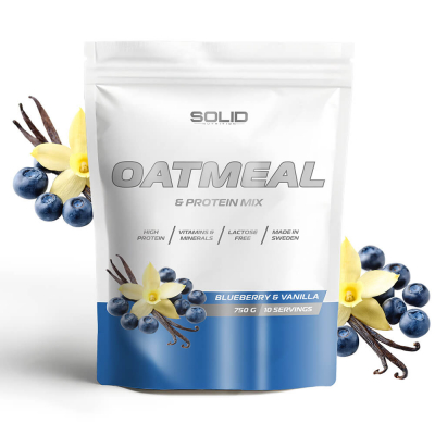 SOLID Nutrition Oatmeal & Protein Mix, 750 g (Blueberry & Vanilla)