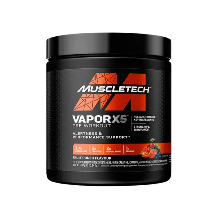 MuscleTech VaporX5, 30 serv. ryhmässä Ravintolisät & Elintarvikkeet / Suorituskyvyn parantajat / Pre-Workout / PWO @ Tillskottsbolaget (MUSCLETECH2947)