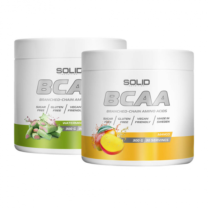 2 x SOLID Nutrition BCAA, 300 g ryhmässä Ravintolisät & Elintarvikkeet / Aminohapot / BCAA @ Tillskottsbolaget (2SOLIDBCAA)
