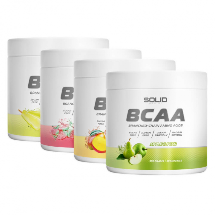 4 x SOLID Nutrition BCAA, 300 g ryhmässä Ravintolisät & Elintarvikkeet / Aminohapot / BCAA @ Tillskottsbolaget (4SOLIDBCAA1)