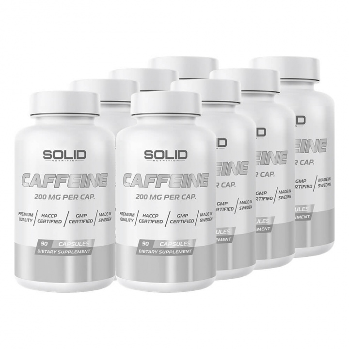 8 x SOLID Nutrition Caffeine, 90 caps ryhmässä Ravintolisät & Elintarvikkeet / Suorituskyvyn parantajat / Koffeiini @ Tillskottsbolaget (8SOLIDCAFFEINE)