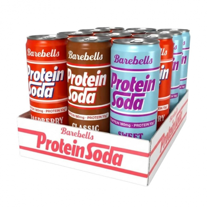 12 x Barebells Protein Soda Mixflak, 355 ml ryhmässä Teematuotteet / Gluteenittomat Ravintolisät @ Tillskottsbolaget (BAREBELLS1927)