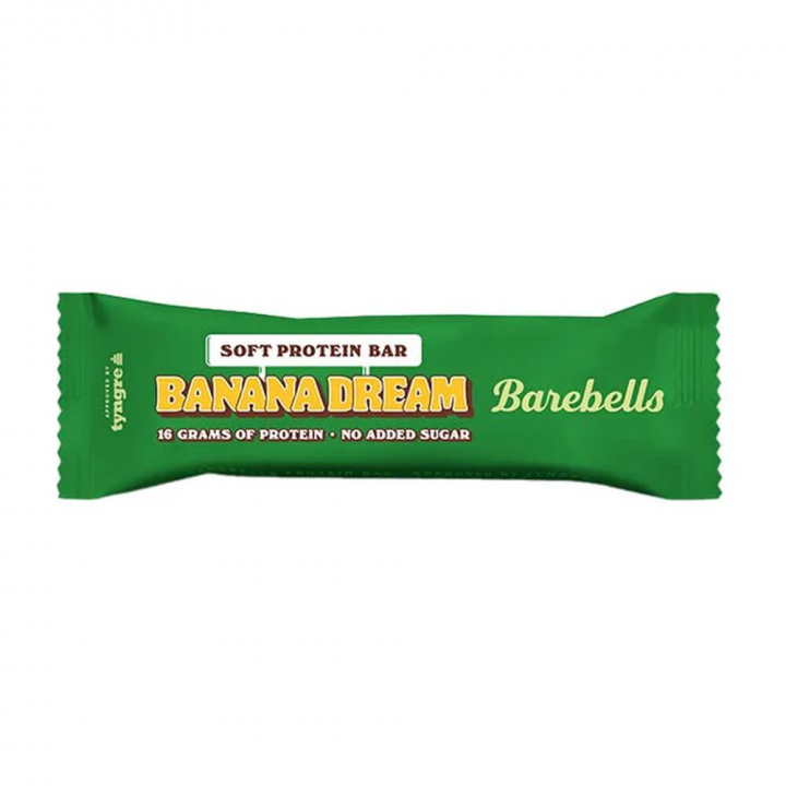Barebells Proteinbar, 55 g (Banana Dream) ryhmässä Patukat / Proteiinipatukat @ Tillskottsbolaget (BAREBELLS1CCL12C-16)