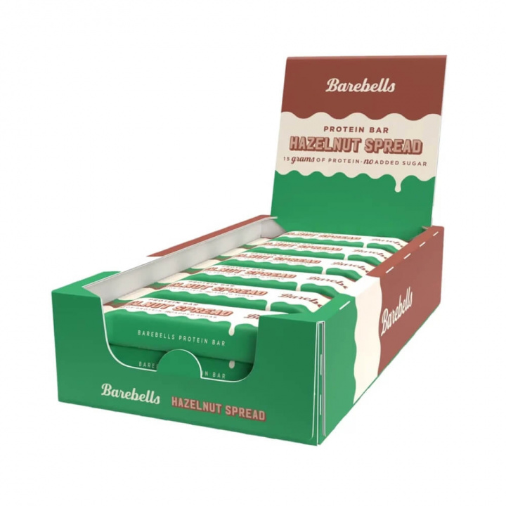 12 x Barebells Proteinbars, 45 g (Hazelnut Spread) ryhmässä Patukat / Proteiinipatukat @ Tillskottsbolaget (BAREBELLS2749)