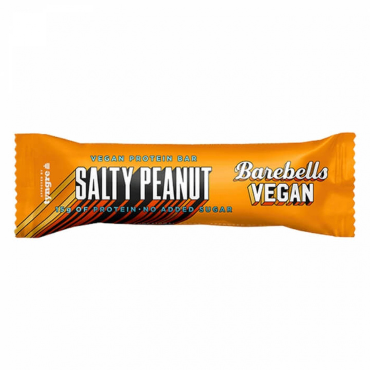 Barebells Vegan Protein Bar, 55 g (Salty Peanut) ryhmässä Patukat / Vegaaniset Proteiinipatukat @ Tillskottsbolaget (BAREBELLS742-2)