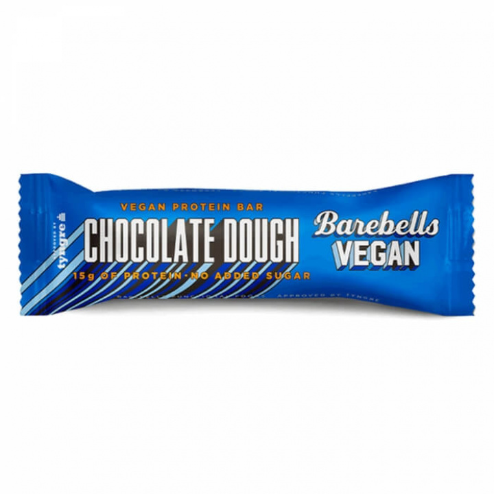Barebells Vegan Protein Bar, 55 g (Chocolate Dough) ryhmässä Patukat / Vegaaniset Proteiinipatukat @ Tillskottsbolaget (BAREBELLS742-3)