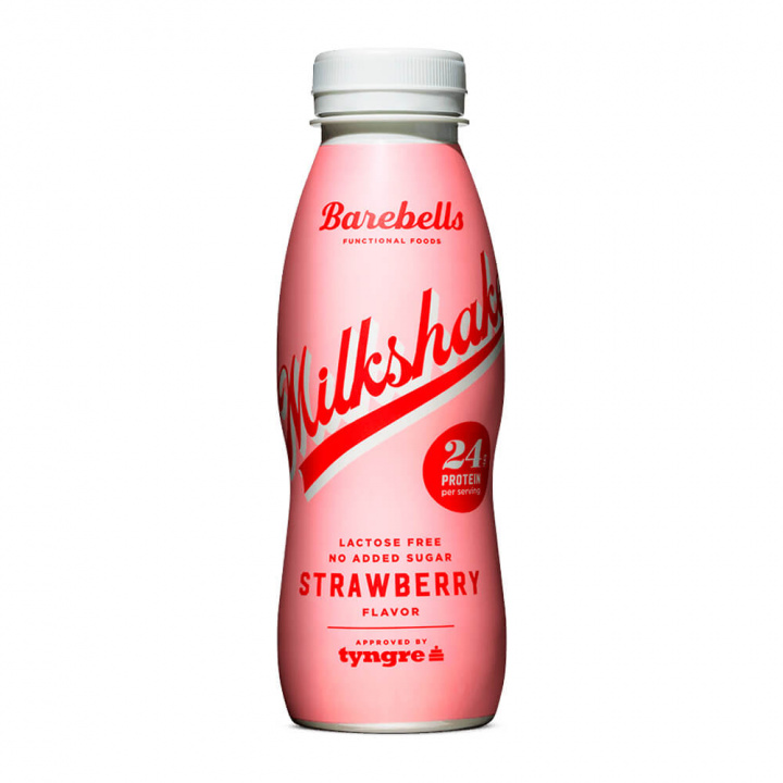 Barebells Milkshake, 330 ml (Strawberry) ryhmässä Juomat / Proteiinijouma @ Tillskottsbolaget (BAREBELLSMILK1S)