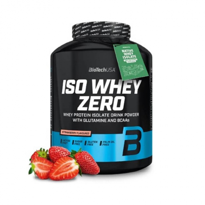 BioTechUSA Iso Whey Zero, 2270 g (Strawberry) ryhmässä Ravintolisät & Elintarvikkeet / Proteiinijauhe / Isolaattiproteiini @ Tillskottsbolaget (BIOTECH7590-5)