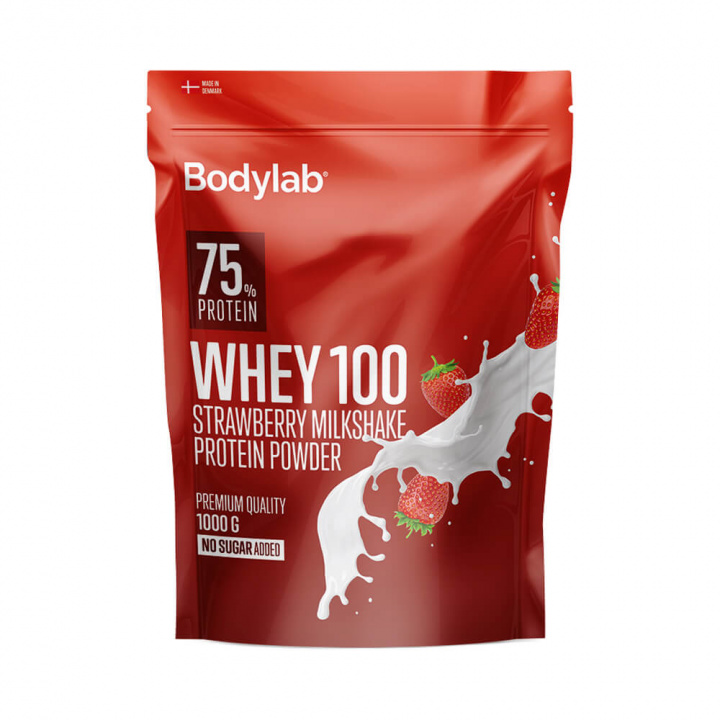 Bodylab Whey 100, 1 kg (Strawberry Milkshake) ryhmässä Ravintolisät & Elintarvikkeet / Proteiinijauhe / Heraproteiini / Whey protein @ Tillskottsbolaget (BODYLAB040-3)