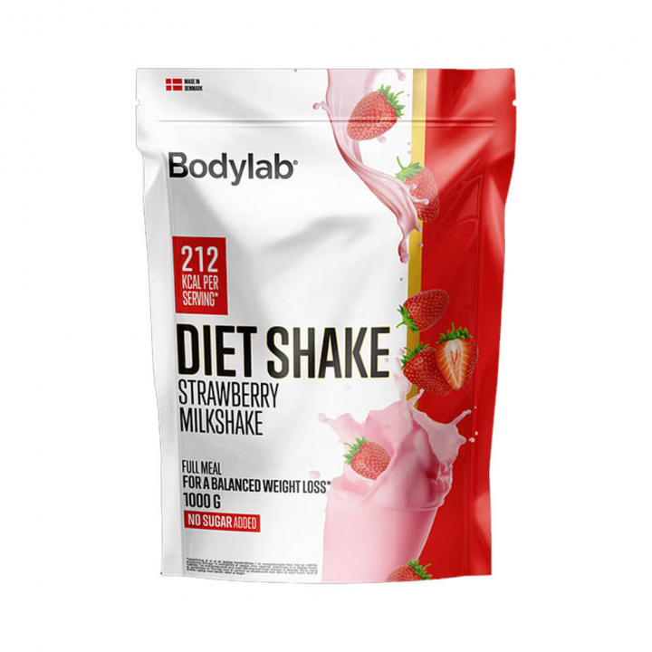 Bodylab Diet Shake, 1000 g (Strawberry Milkshake) ryhmässä Ravintolisät & Elintarvikkeet / Painonpudotusta @ Tillskottsbolaget (BODYLAB053-1)