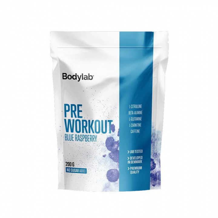 Bodylab Pre Workout, 200 g (Blue Raspberry) ryhmässä Ravintolisät & Elintarvikkeet / Suorituskyvyn parantajat / Pre-Workout / PWO @ Tillskottsbolaget (BODYLAB895-5)