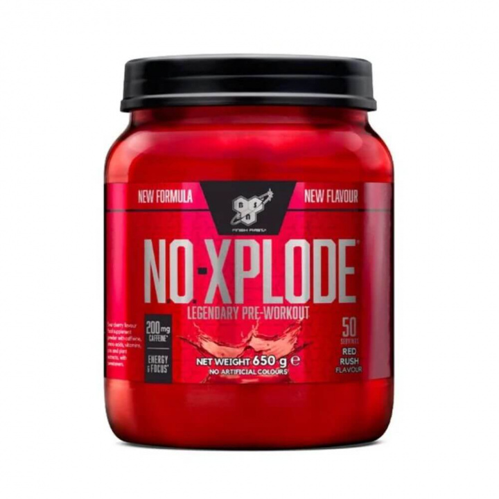 BSN N.O.-Xplode Legendary, 50 servings (Red Rush) ryhmässä Ravintolisät & Elintarvikkeet / Suorituskyvyn parantajat / Pre-Workout / PWO @ Tillskottsbolaget (BSN684-3)