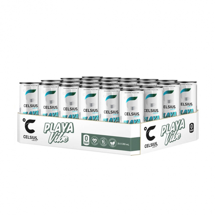 24 x Celsius, 355 ml (Playa Vibe) ryhmässä Teematuotteet / Gluteenittomat Ravintolisät @ Tillskottsbolaget (CELSIUS65734)