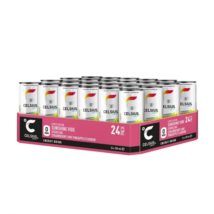 24 x Celsius, 355 ml (Sunshine Vibe) ryhmässä Juomat / Energiajuoma @ Tillskottsbolaget (CELSIUS8542)
