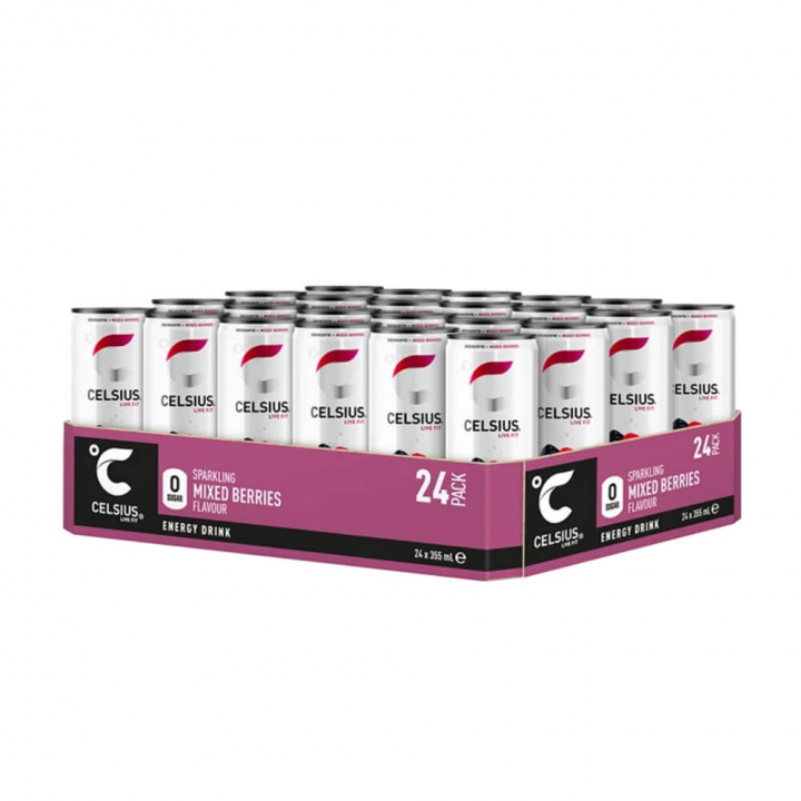 24 x Celsius, 355 ml (Wild Berries) ryhmässä Teematuotteet / Gluteenittomat Ravintolisät @ Tillskottsbolaget (CELSIUS86893)