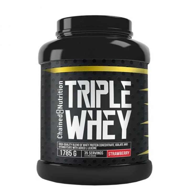Chained Nutrition Triple Whey, 1785 g (Strawberry) ryhmässä Ravintolisät & Elintarvikkeet / Proteiinijauhe / Heraproteiini / Whey protein @ Tillskottsbolaget (CHAINED7643-1)