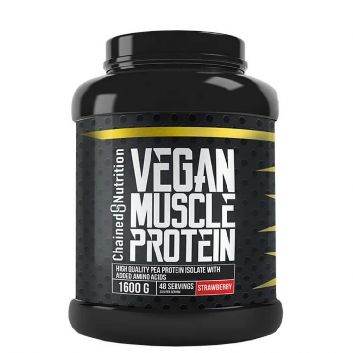 Chained Nutrition Vegan Muscle Protein, 1600 g (Strawberry) ryhmässä Ravintolisät & Elintarvikkeet / Proteiinijauhe / Laktoositon Proteiini @ Tillskottsbolaget (CHAINED7654-2)