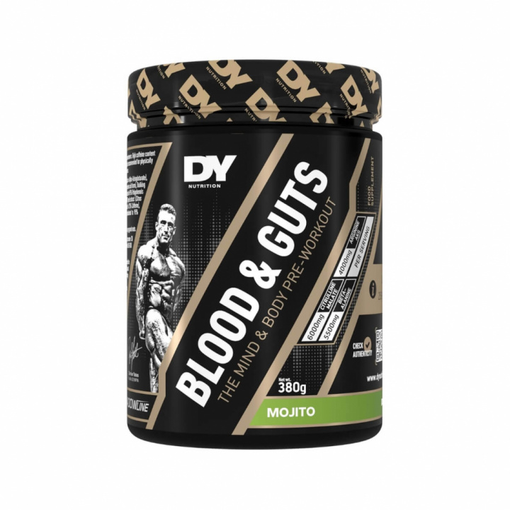 DY Nutrition Blood & Guts, 380 g (Mojito) ryhmässä Ravintolisät & Elintarvikkeet / Suorituskyvyn parantajat / Pre-Workout / PWO @ Tillskottsbolaget (DY8493-5)