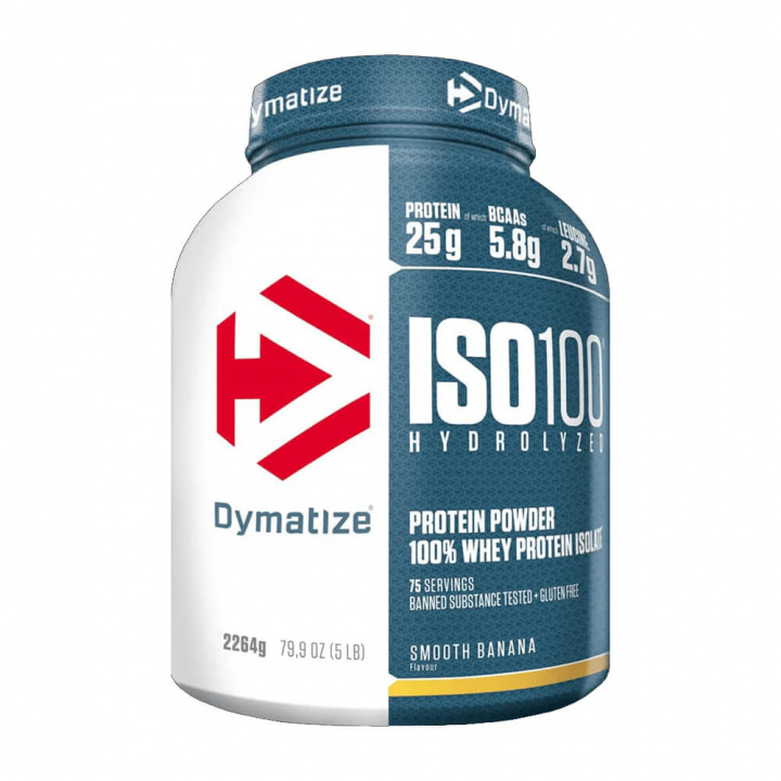 Dymatize Iso-100, 2,2 kg (Smooth Banana) ryhmässä Ravintolisät & Elintarvikkeet / Proteiinijauhe / Hydrolysaatti @ Tillskottsbolaget (DYMATIZE6712-8)