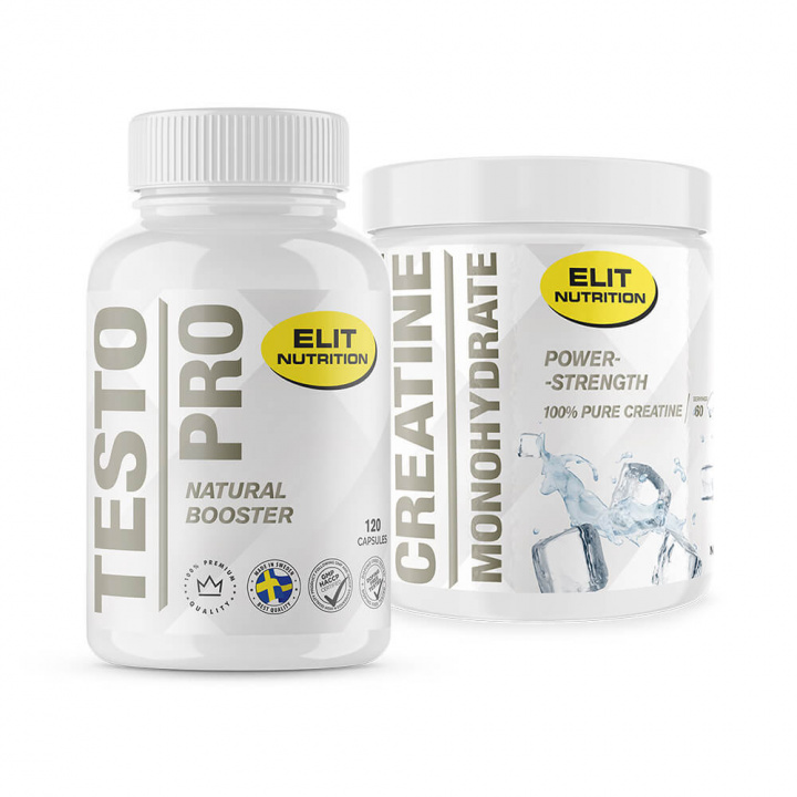 Testo Pro, 120 caps + Creatine Monohydrate, 300 g ryhmässä Ravintolisät & Elintarvikkeet / Lihaskasvu / Testobooster @ Tillskottsbolaget (ELIT56573)