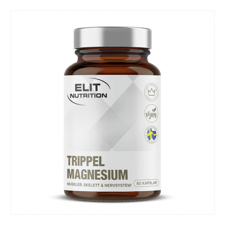 Elit Nutrition Trippel Magnesium, 60 caps ryhmässä Ravintolisät & Elintarvikkeet / Kivennäisaineet / Magnesiumi @ Tillskottsbolaget (ELIT65735)