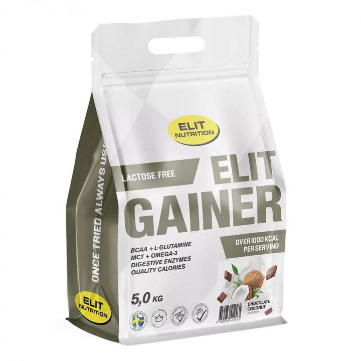 Elit Nutrition Gainer - Lactose Free, 5 kg (Chocolate Coconut) ryhmässä Ravintolisät & Elintarvikkeet / Gainers & Palautuminen / Laktoosittomat Gainers @ Tillskottsbolaget (ELIT7509-6)