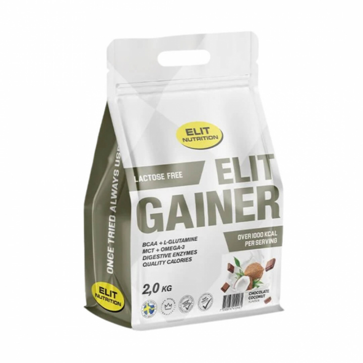 Elit Nutrition Gainer - Lactose Free, 2 kg (Chocolate Coconut) ryhmässä Ravintolisät & Elintarvikkeet / Gainers & Palautuminen / Laktoosittomat Gainers @ Tillskottsbolaget (ELIT753-6)