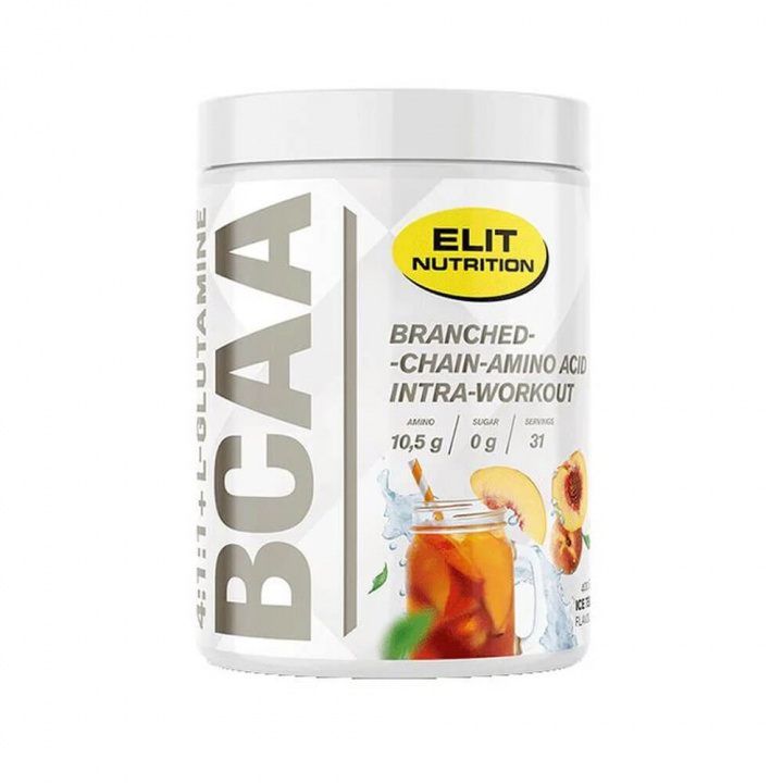 Elit Nutrition BCAA 4:1:1 + L-glutamine, 400 g (Ice Tea) ryhmässä Ravintolisät & Elintarvikkeet / Aminohapot / BCAA @ Tillskottsbolaget (ELIT754-10)