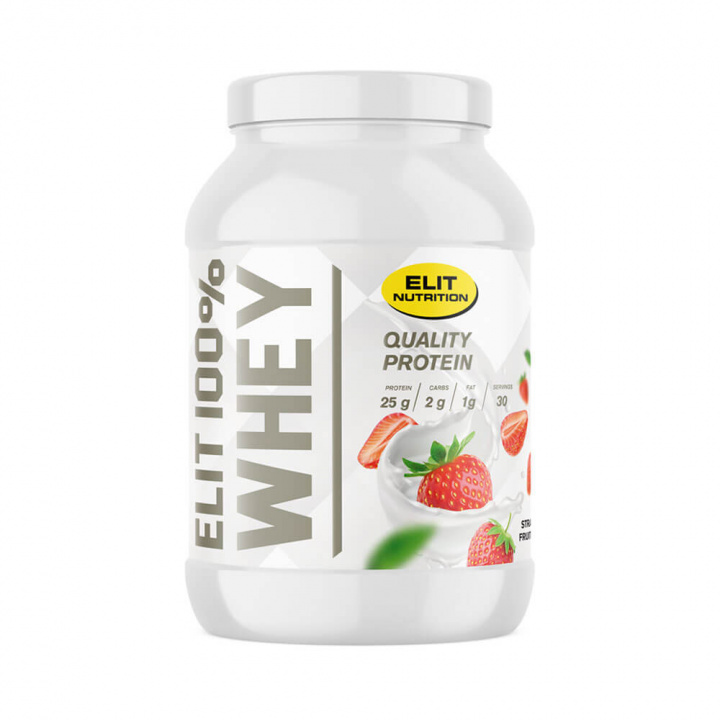 Elit Nutrition 100% Whey, 900 g (Strawberry) ryhmässä Ravintolisät & Elintarvikkeet / Proteiinijauhe / Heraproteiini / Whey protein @ Tillskottsbolaget (ELIT7549-2)