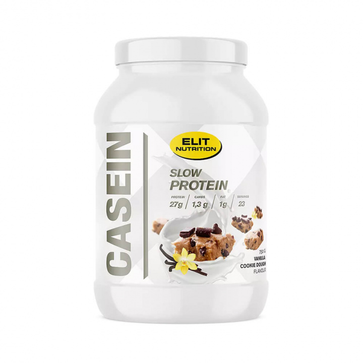Elit Nutrition Casein, 750 g (Vanilla Cookie Dough) ryhmässä Ravintolisät & Elintarvikkeet / Proteiinijauhe / Kaseiiniproteiini @ Tillskottsbolaget (ELIT7584-3)