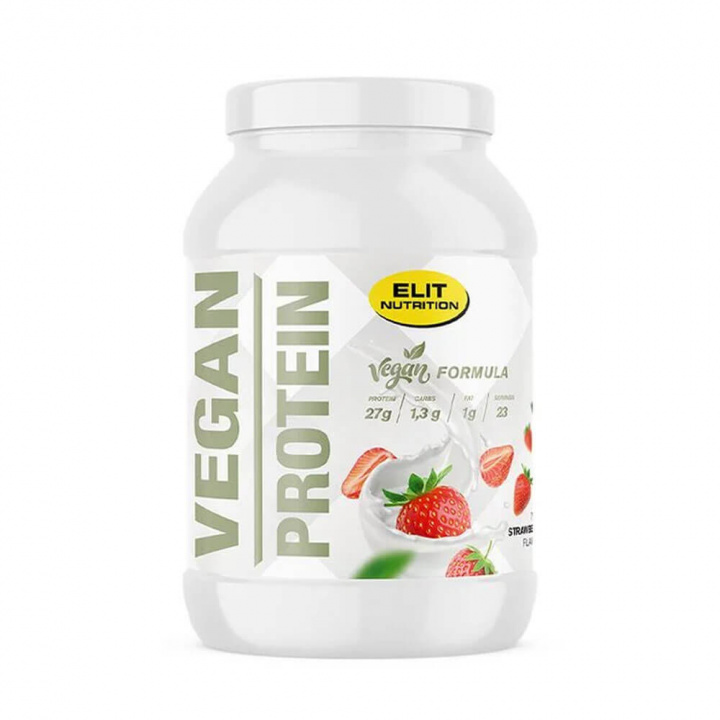 Elit Nutrition Vegan Protein, 750 g (Strawberry) ryhmässä Ravintolisät & Elintarvikkeet / Proteiinijauhe / Laktoositon Proteiini @ Tillskottsbolaget (ELIT8523-4)