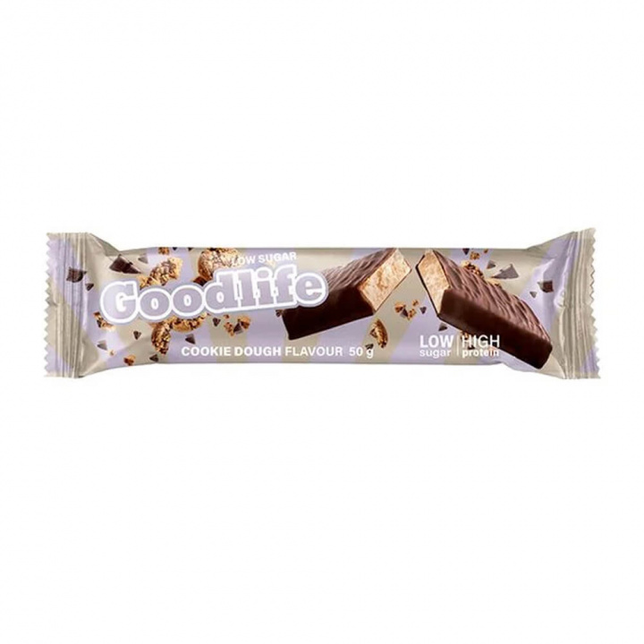 Goodlife Proteinbar LOW SUGAR, 50 g (Cookie Dough) ryhmässä Patukat / Proteiinipatukat @ Tillskottsbolaget (GOODLIFE7564-11)