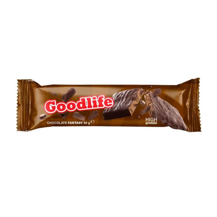 Goodlife Proteinbar, 50 g (Chocolate Fantasy) ryhmässä Patukat / Proteiinipatukat @ Tillskottsbolaget (GOODLIFE9453-4)