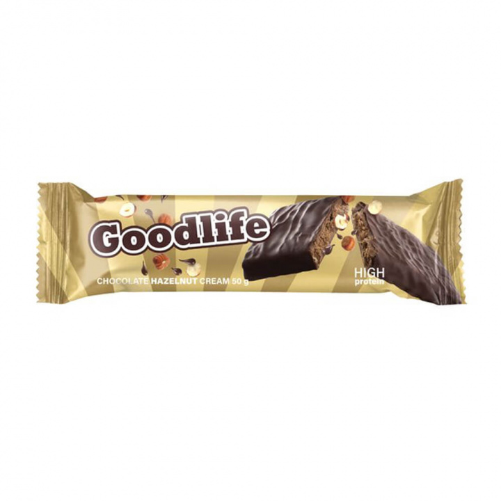 Goodlife Proteinbar, 50 g (Chocolate Hazelnut Cream) ryhmässä Patukat / Proteiinipatukat @ Tillskottsbolaget (GOODLIFE9453-8)