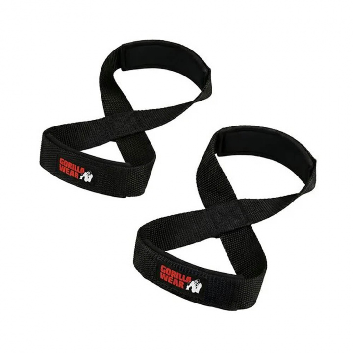 Gorilla Wear Gear Figure 8 Lifting Straps, black ryhmässä Treenivälineet / Vetoremmit & Otteet @ Tillskottsbolaget (GORILLA7683)