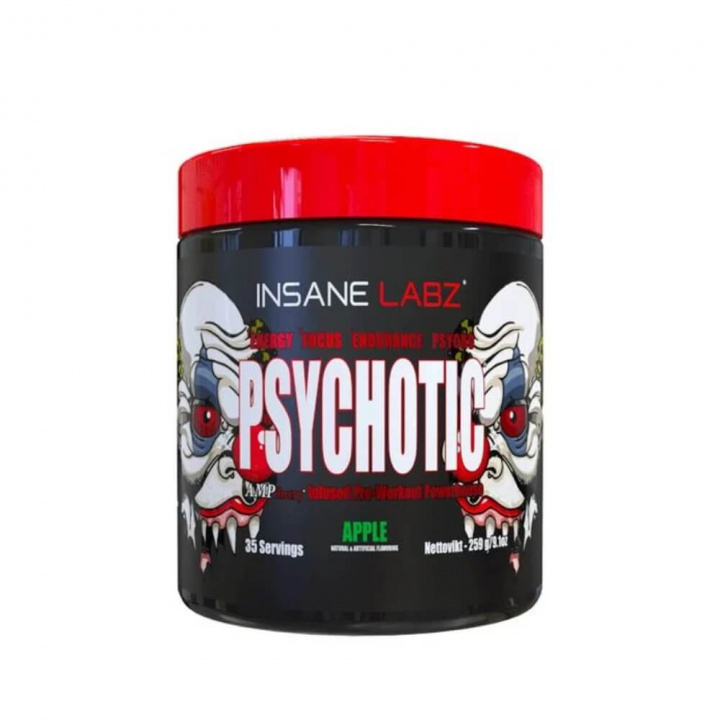 Insane Labz Psychotic, 35 serv. (Apple) ryhmässä Ravintolisät & Elintarvikkeet / Suorituskyvyn parantajat / Pre-Workout / PWO @ Tillskottsbolaget (INSANE853-4)