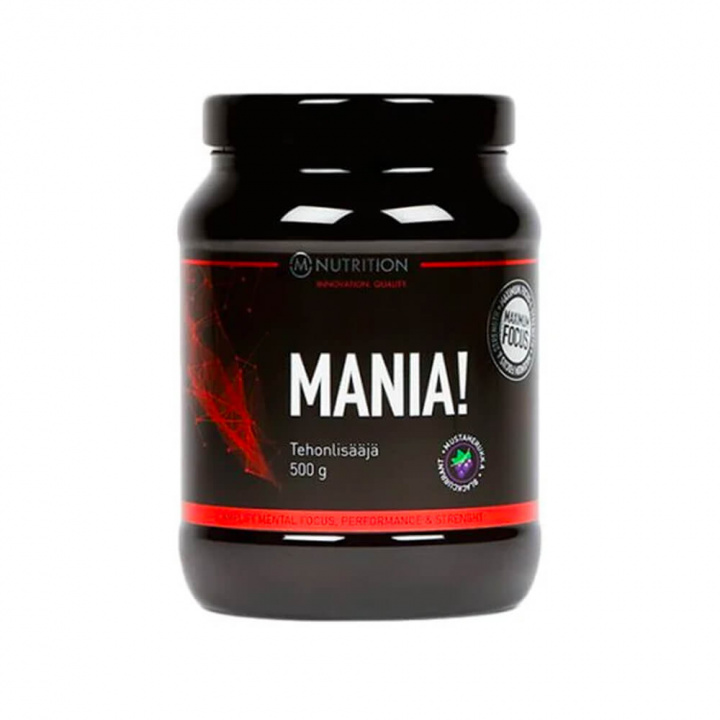 M-Nutrition MANIA, 500 g (Blackcurrant) ryhmässä Ravintolisät & Elintarvikkeet / Suorituskyvyn parantajat / Pre-Workout / PWO @ Tillskottsbolaget (MNUTRITION75332-1)